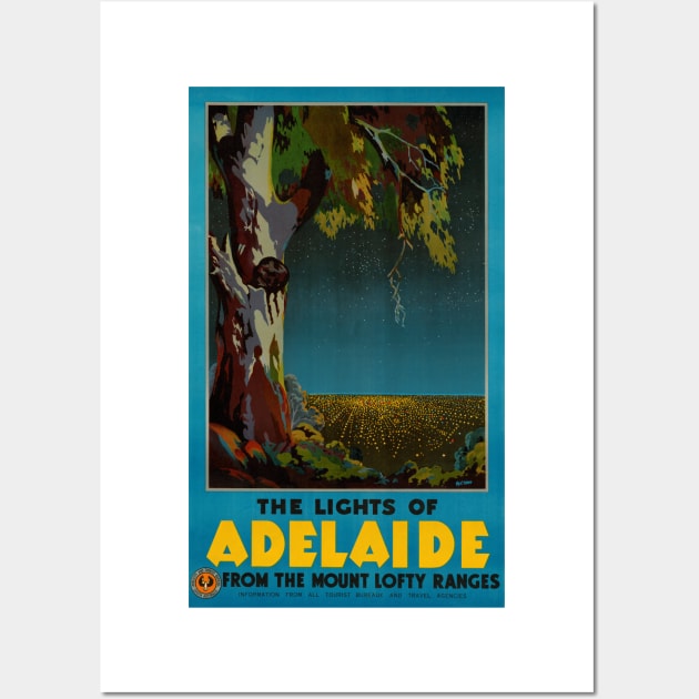 Vintage Travel Poster The Lights of Adelaide Australia Wall Art by vintagetreasure